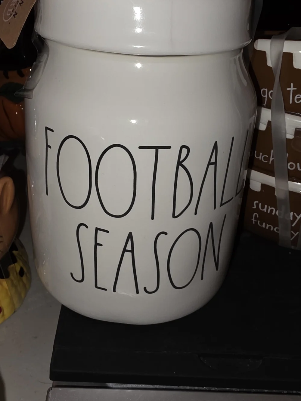 Rae Dunn Football Season Ceramic Mug & Canister Set - White and Brown